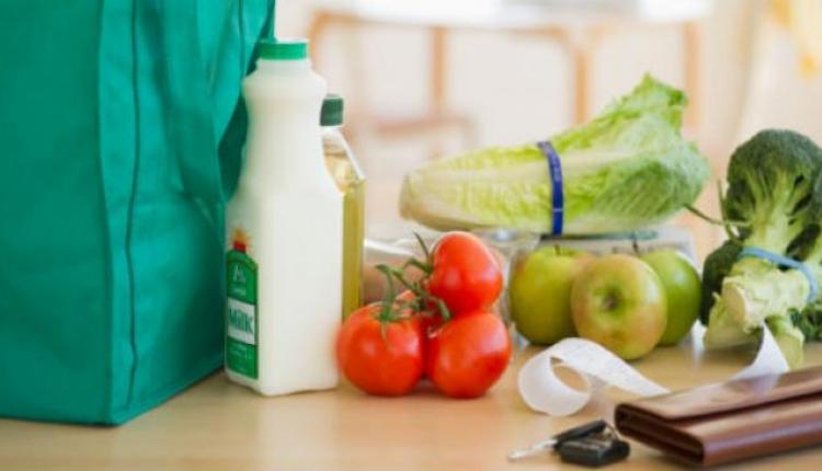 Fresh groceries on a counter 
