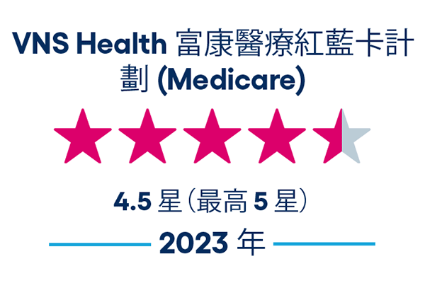 VNS Health Medicare 2023 4.5 out of 5 stars